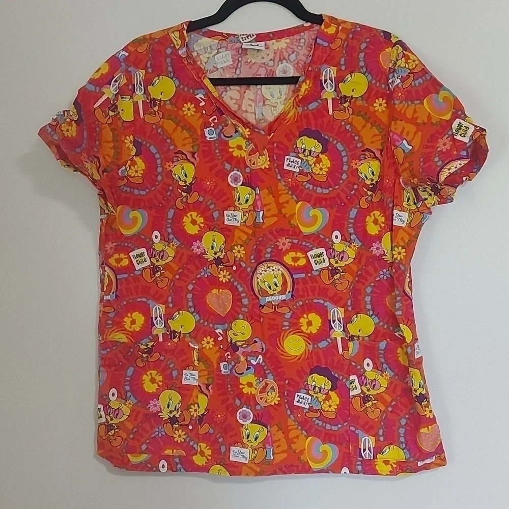 Tweedy bird looney tunes hippy scrub top